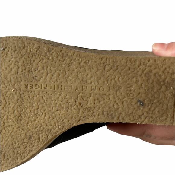 Tommy Hilfiger Black Plaid Suede Wedge Boots - Picture 7 of 8